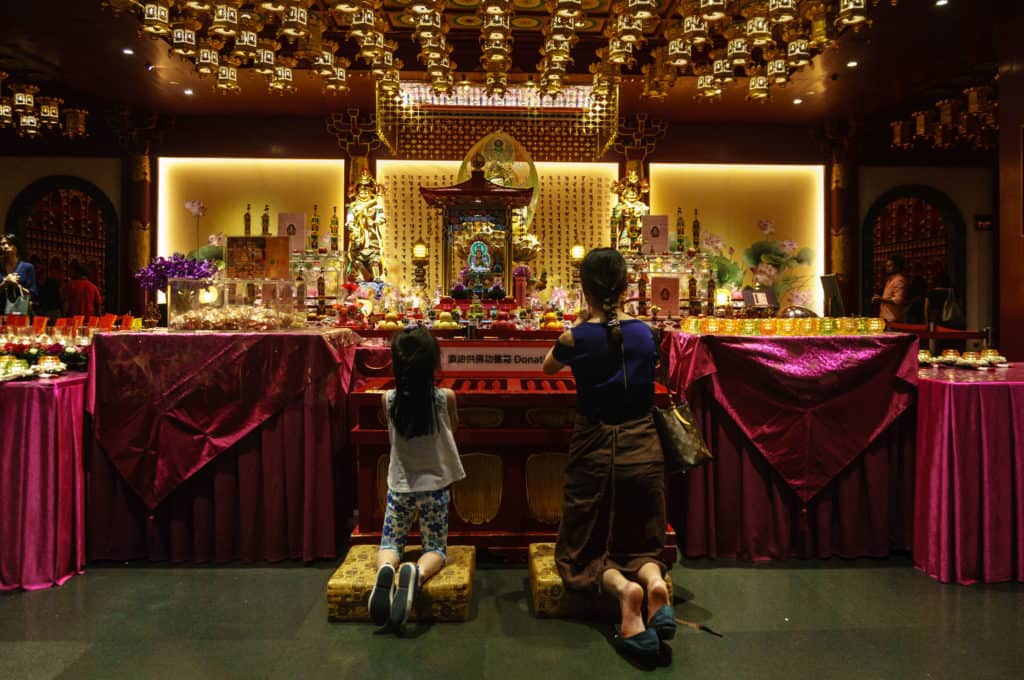 Inside a temple