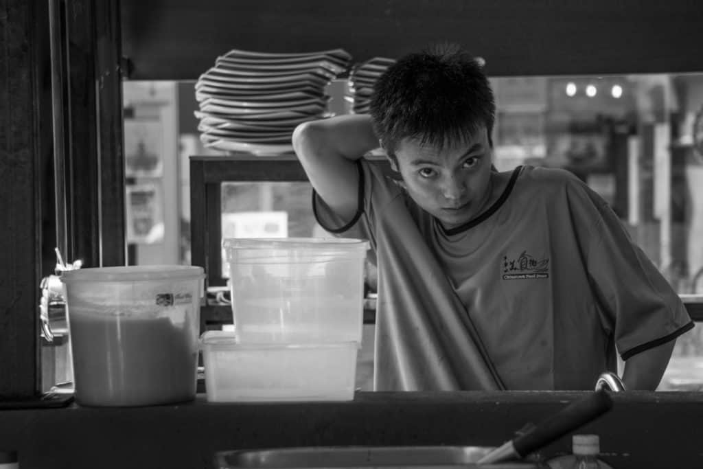 Waiting for the next customer